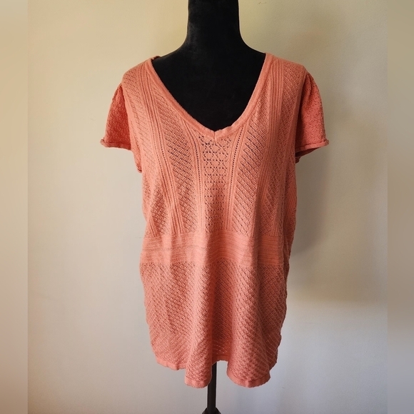 Torrid Apricot Brandy Everyday Soft Pointelle Pullover Women's Size 3. - Picture 1 of 7